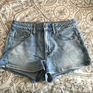 American Eagle high rise shortie jean shorts